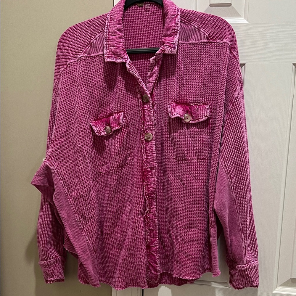 Vibrant Pink Button Down Shirt